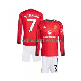 Completo Calcio Manchester United Cristiano Ronaldo 7 Bambino Divisa Prima 2025-2026 ML